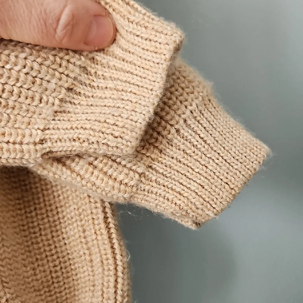 Kids Peachy Tan Merino Wool Knit Sweater - Picture 4 of 7